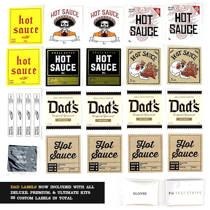 Premium Hot Sauce Making Kit, 5 Varieties of Peppers, Jalapeno Habanero, Gourmet Spice Blend, 4