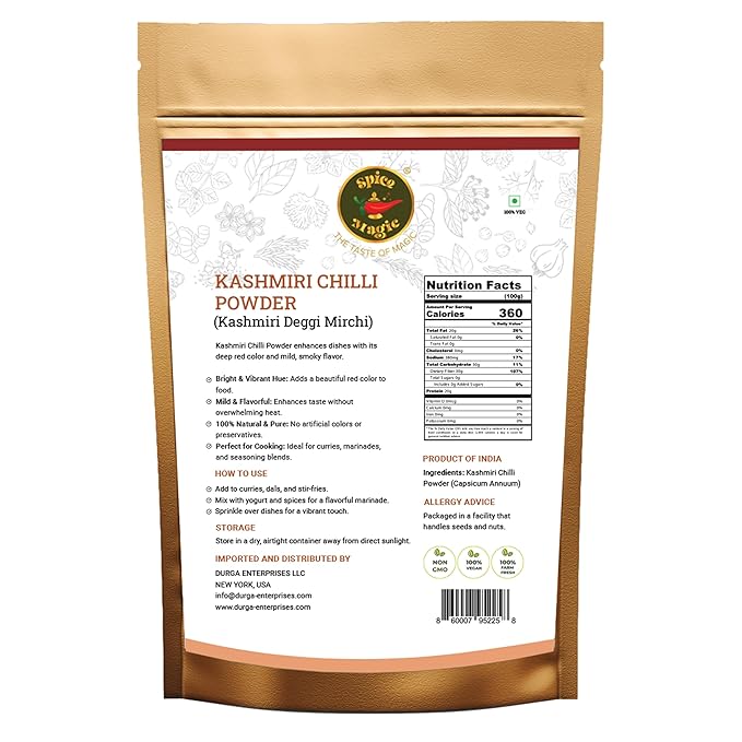 Spice Magic Kashmiri Chilli Powder ~ 7oz (200g) I 100% Pure, Aromatic & Natural I Low Heat I