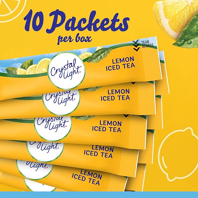 Crystal Light Lemon Iced Tea Naturally Flavored with other natural flavor Powdered Drink Mix, 120
