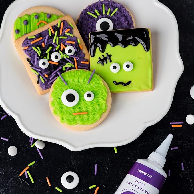 Sweets Indeed Monster Cookie Decorating Kit ??14.59 oz Halloween Cookie Kit with 8 Cookies, 2