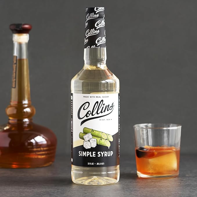 Collins Simple Syrup, Classic Simple Syrup, Real Sugar Cocktail Syrups, Soda Water Flavors