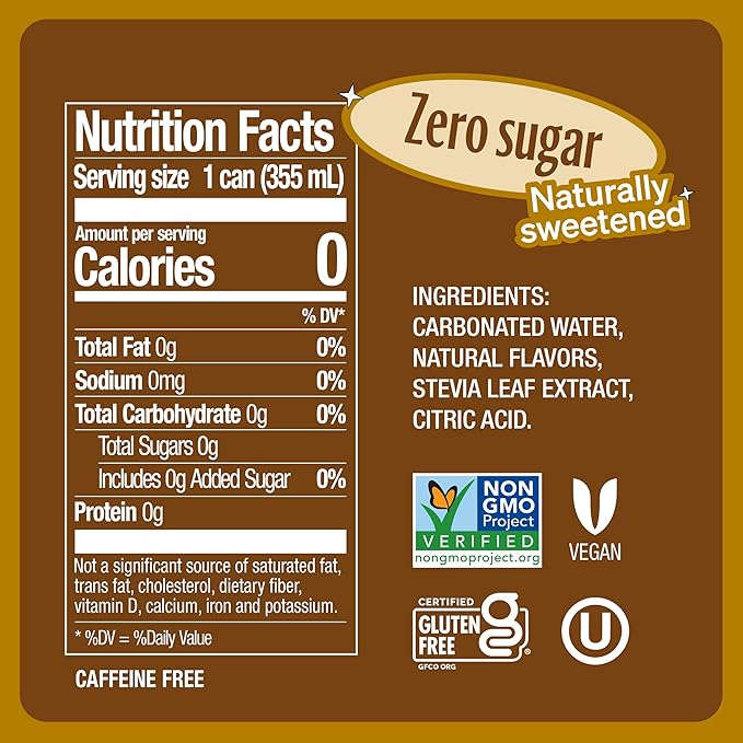 Zevia Zero Sugar Soda, Creamy Root Beer, 12 oz Cans (24-Pack) ??Naturally Sweetened, Non-GMO