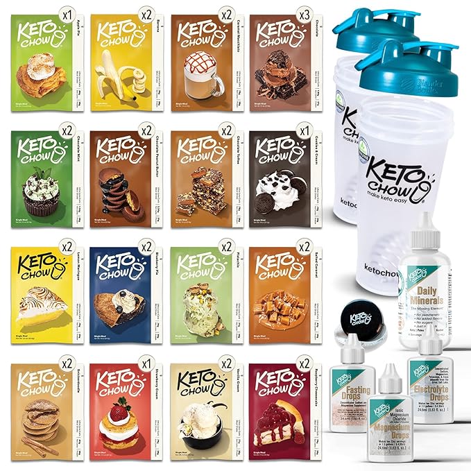 Keto Chow Elite Kit | Keto Meal Replacement Shake Powder | Nutritionally Complete | Low Carb Shakes