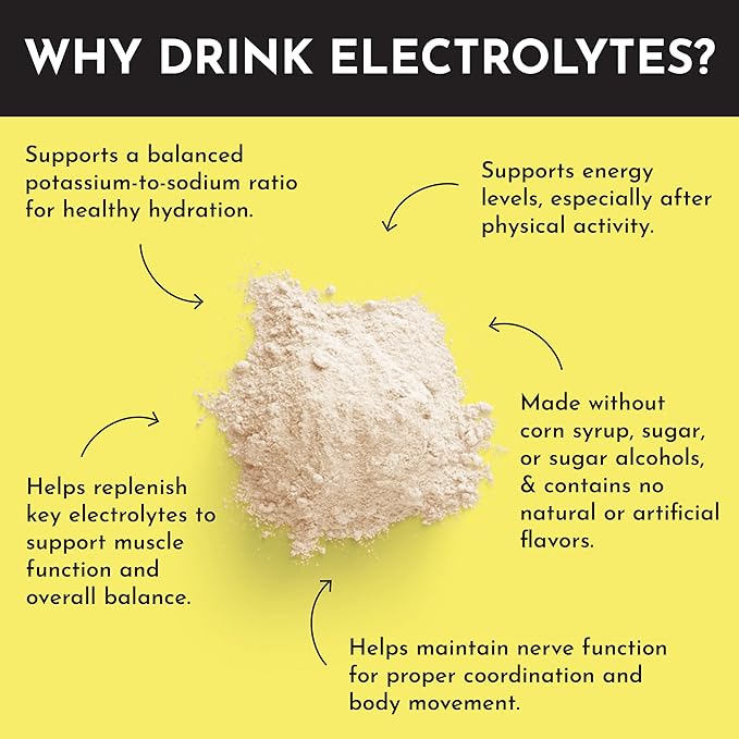 Lemonade Electrolytes ??30?‘Serving Hydration Drink Mix with Coconut Water, Sea Salt, and Trace