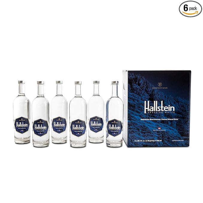 Hallstein Artesian Natural Alkaline Still Water (Non-Sparkling) - 25.4 fl oz (6 Glass Bottles)