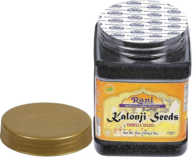 Rani Kalonji (Black Seed, Nigella Sativa, Black Cumin) Seeds 16oz (1lb) 454g PET Jar ~ All Natural