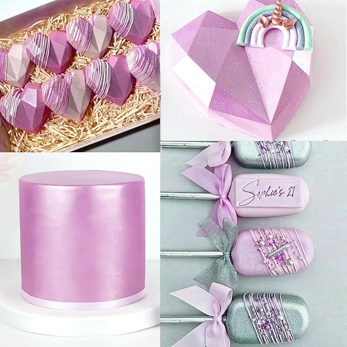 Hot Pink Edible Luster Dust for Cake Decorating ??10g Colaele Shimmering Edible Glitter Dust for