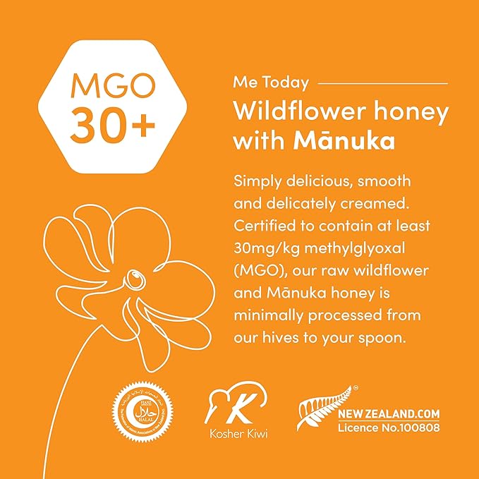 me today - Wildflower Honey with Manuka MGO 30+ from New Zealand (8.8 oz) Authentic, Raw &