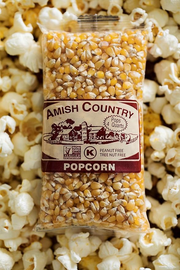 Amish Country Popcorn | 24-4 Oz Bags - Ladyfinger Kernels | Old Fashioned, Non-GMO and Gluten Free