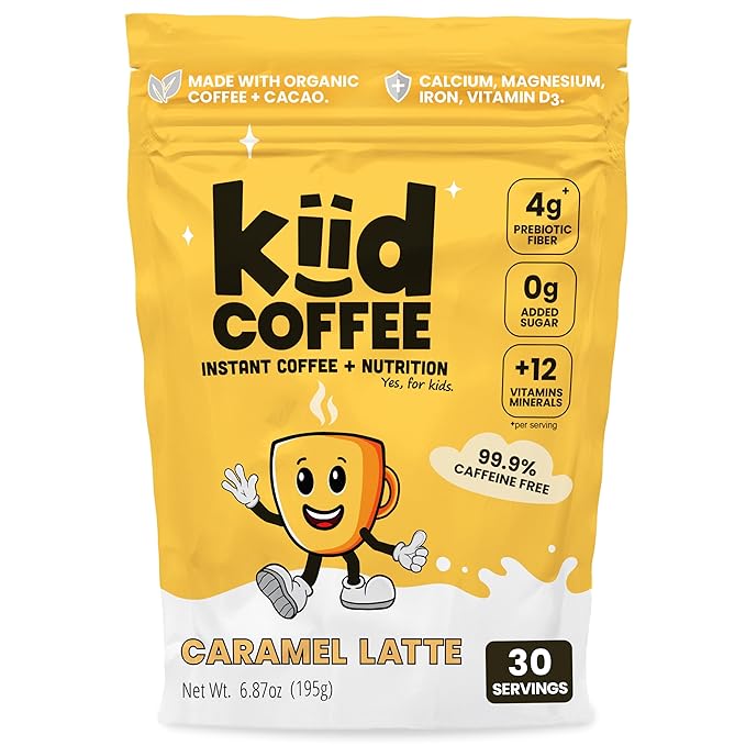 Kiid Coffee - 99.9% Caffeine-Free Organic Coffee for Kids - As Seen on Shark Tank - 12 Vitamins &