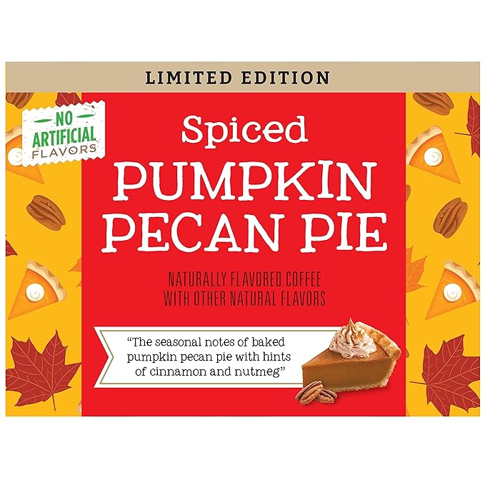 Community Coffee Spiced Pumpkin Pecan Pie Flavored Coffee Pods, 10 count, Medium Roast Compatible
