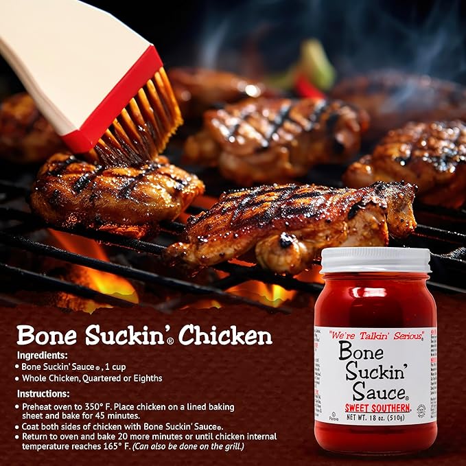 Bone Suckin' Sauce Sweet Southern BBQ Sauce, Gluten-Free, Non-GMO, Kosher, Sweetened with Cane