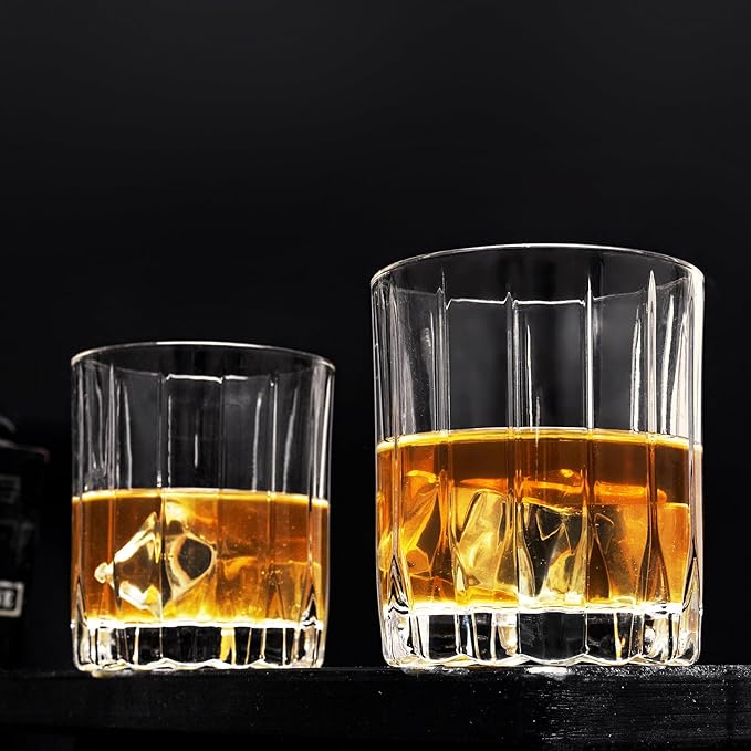 KANARS Crystal Whiskey Glasses, Set of 4 Premium Rocks Glasses in Elegant Gift Box, 10 Oz Old