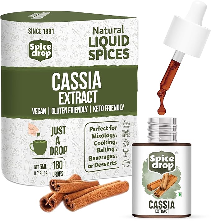 Spice Drop Cinnamon Cassia Extract – Baking, Cooking, Smoothie, Dessert, Coffee, Tea | Premium