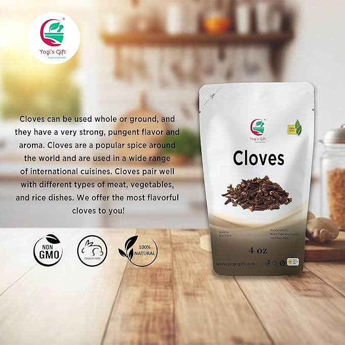 Cloves Whole 4 Oz | Fresh and Flavorful Hot Spice for Tea, Chai, Savory, Desserts and More | Whole