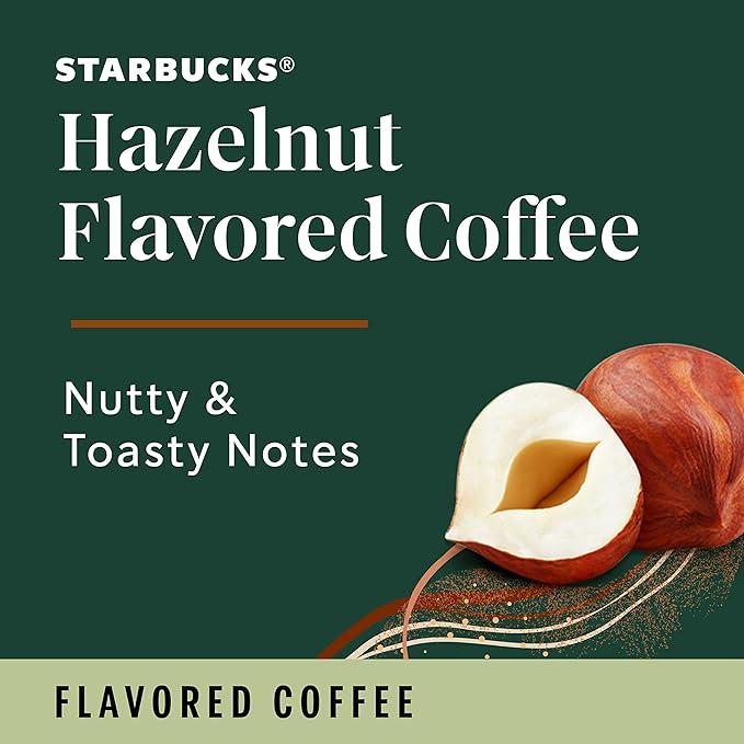 Starbucks K-Cup Coffee Pods, Hazelnut Flavored Coffee, Naturally Flavored, 100% Arabica, 6 boxes