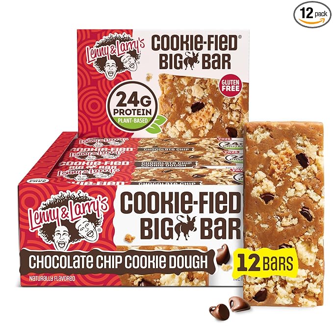 Lenny & Larry's Cookie-fied BIG BAR ??Chocolate Chip Cookie Dough Vegan Protein Bars 12x90g