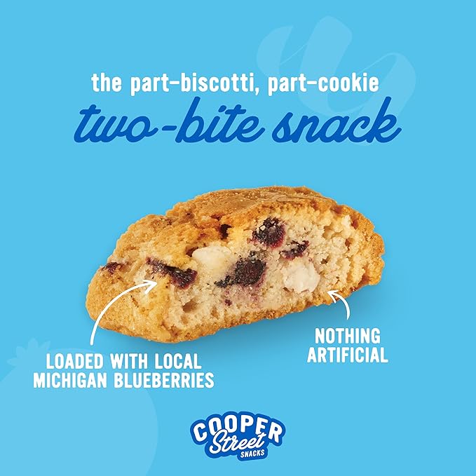 Cooper Street Twice-Baked Blueberry Lemon Biscotti Cookies (16 oz Pack of 4) ??Over 50 Biscotti per