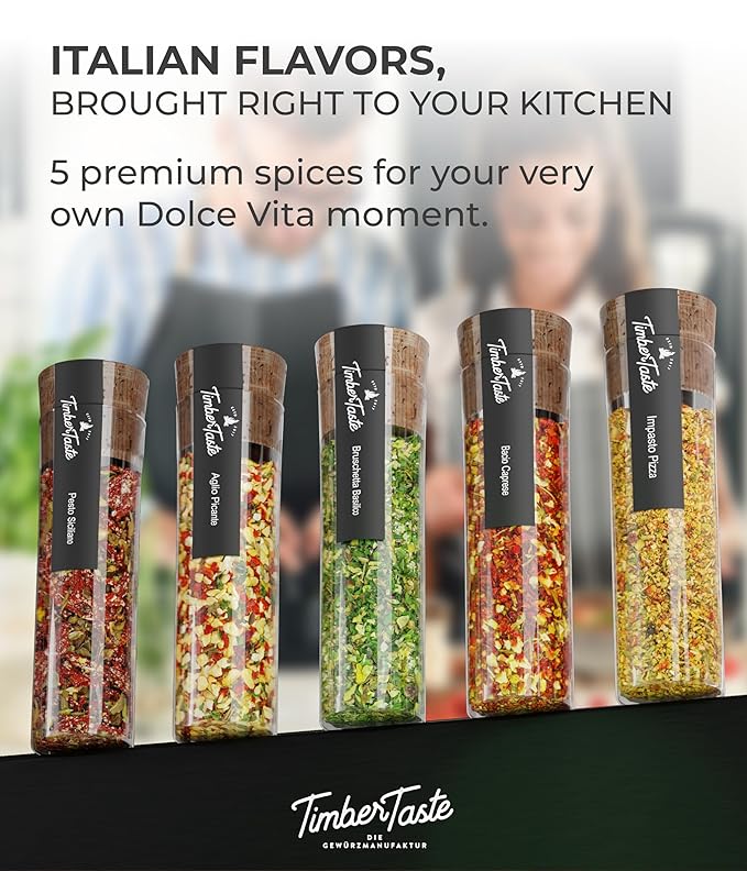 TIMBER TASTE® Italian Spice Gift Set - Gourmet Flavors of Italy - Italian Spices & Seasonings Set
