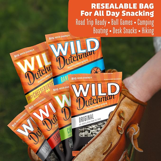 Wild Dutchman, Roasted Sunflower Seeds, Mouth Friendly Recipe for All Day Snacking, Open Pit BBQ