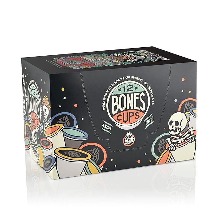 Bones Coffee Company Flavored Coffee Bones Cups Macamaniac Flavored Pods | 12ct Single-Serve Coffee