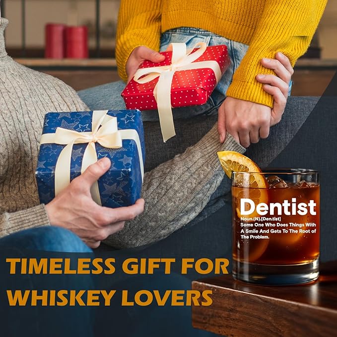 kunlisa Dentist Gifts Whiskey Glasses, Dental Hygienist Assistant Gifts, Dental 10 oz Drinking