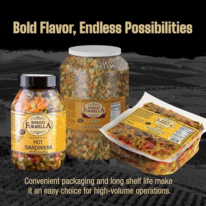 Enrico Formella Mild Muffuletta Salad - Gluten Free Italian Olive Mix - New Orleans Style Sandwich