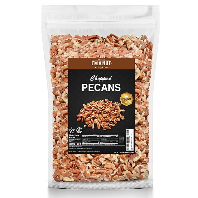 Premium Raw Chopped Pecans 32oz (2 lb)| American-Grown, Non-GMO | Batch Tested Gluten & Peanut Free