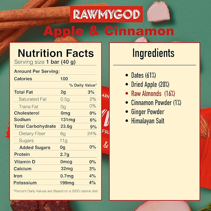 RAWMYGOD Fruit and Nut Bars, Gluten Free, Vegan, No Added Sugar (16 bars, Variety Pack I - 4 Raw