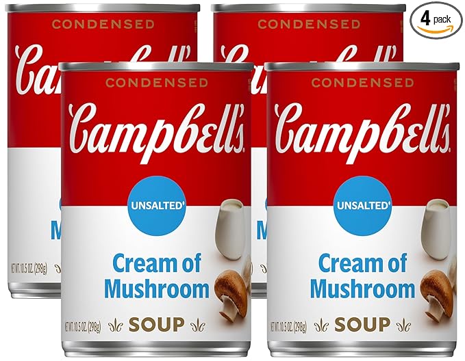 Campbell?™s Condensed Unsalted Cream of Mushroom Soup, 10.5 Ounce Can (Pack of 4)