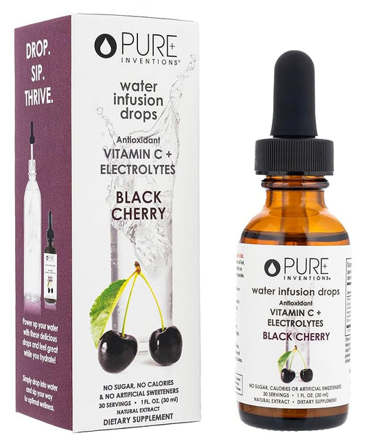 Pure Inventions - Black Cherry Water Infusion Drops - Antioxidants, Vitamin C & Electrolytes