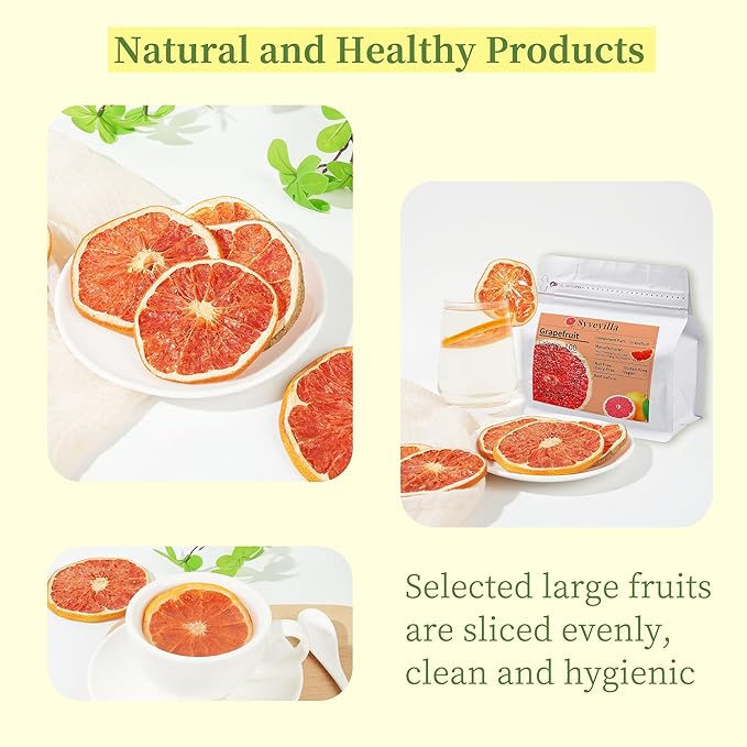 Dried Grapefruit Slices,Dehydrated Grapefruit Slices 8.82oz/250g Perfect for Cocktails,Fruit Tea