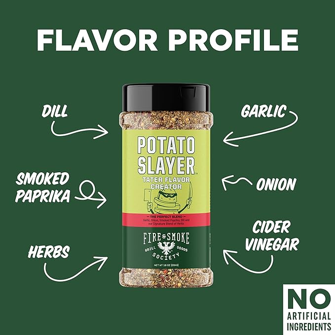 Fire & Smoke Society Potato Slayer Vegetable Seasoning | BBQ Seasonings and Rubs for Grilling |