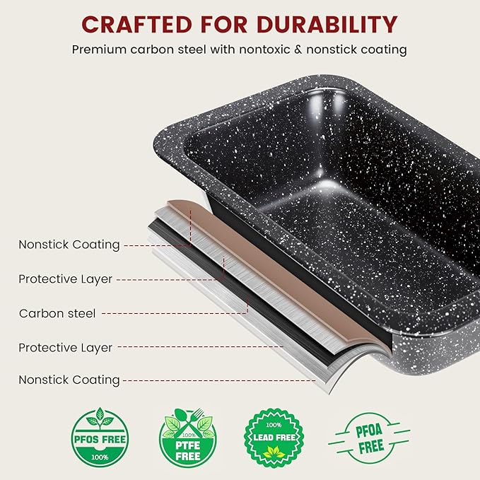 10-Piece Baking Pans Set, Bakeware Sets Nonstick, Baking Set for Oven Cooking, Stackable Carbon