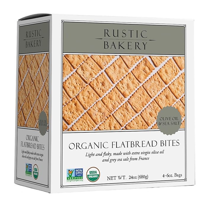 Rustic Bakery Handmade Sourdough Flatbread Cracker Bites - Olive Oil & Sel Gris - Sea Salt
