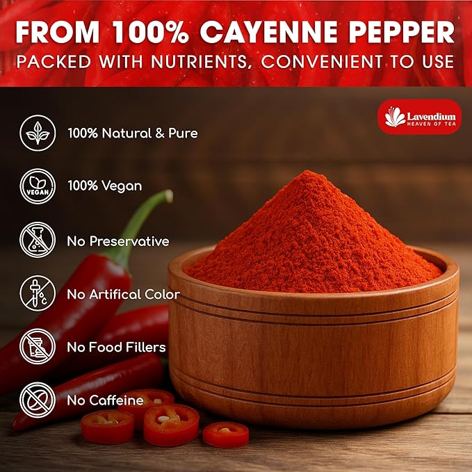 Lavendium, Premium 1.56 lbs Cayenne Pepper Powder??Pure Ground Red Pepper, Bold and Spicy Flavor