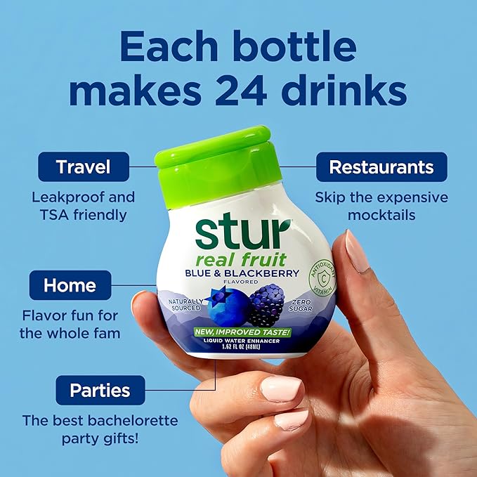 Stur Liquid Water Enhancer | Classic Variety Pack | Naturally Sweetened | High in Vitamin C &