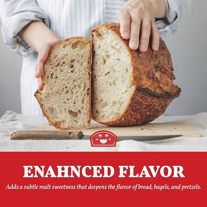 Bakers Club Artisan Diastatic Malt Powder 10oz - Enhance Flavor, Crust, Rise, Texture - Baking