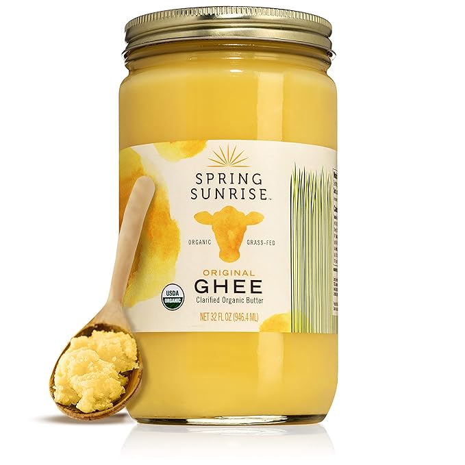 Spring Sunrise Grass Fed Organic Ghee - USDA Certified Clarified Butter - Keto & Paleo Friendly