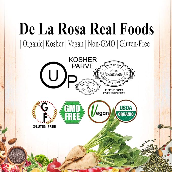 De La Rosa Organic Distilled White Vinegar, White Vinegar Raw & Unfiltered, Kosher for Passover
