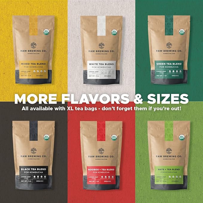 Kombucha.com Certified Organic Loose Leaf Tea - Kombucha Brewing Blends (Mixed Tea Blend, 8 Ounce).