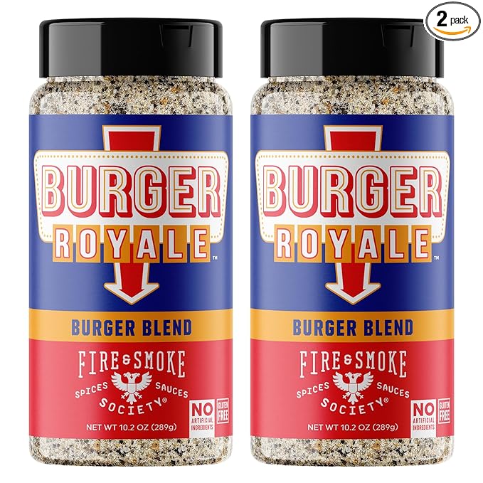 Fire & Smoke Burger Royale Burger Seasoning | BBQ Rub for Smoking and Grilling Meat | Beef, Pork