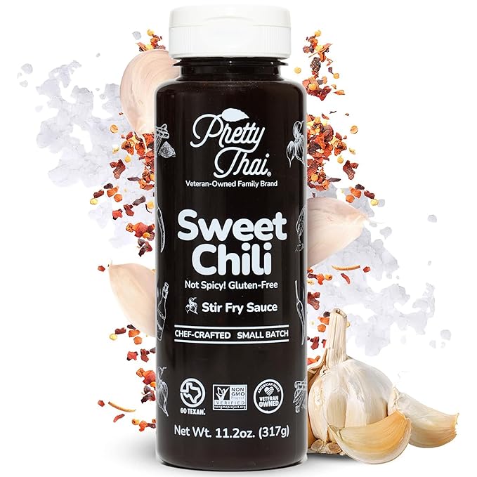 Pretty Thai Sweet Chili Sauce, Gluten Free Certified Non-GMO Authentic Vegan Stir Fry, BBQ