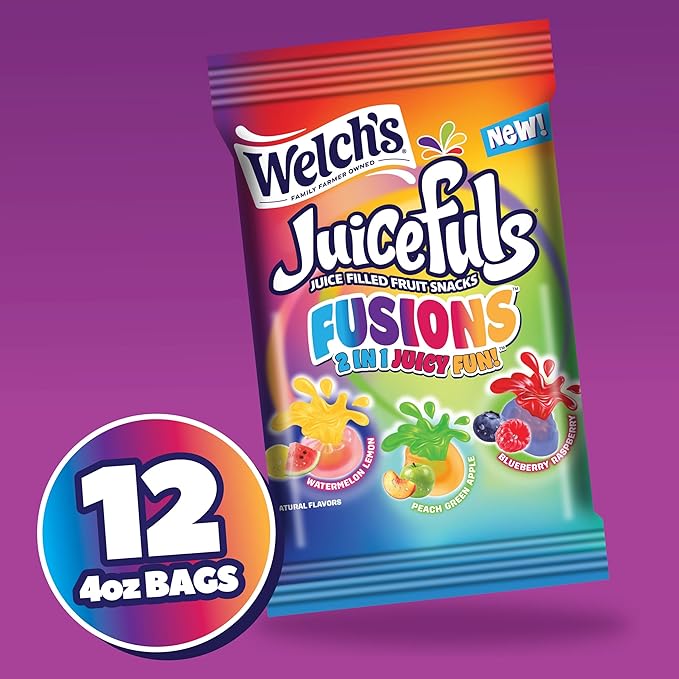 Welch's Fruit Snacks, Juicefuls Fusions, Assorted Fruit Flavor, Bulk Pack, Gluten Free, Natural