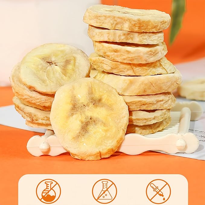 Premium Freeze-Dried Banana Slices 6oz (170g) - 100%, No Sugar Added | Crunchy Fruit Snacks for