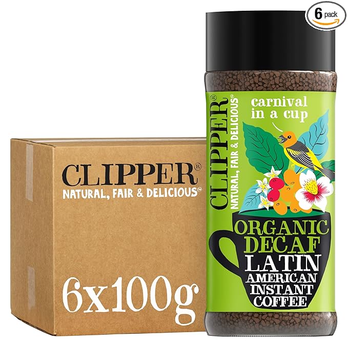 Clipper Coffee, Latin American Arabica, Organic Decaf Instant Coffee, Medium Roasted, Freeze Dried
