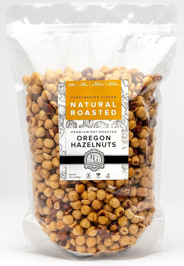 Oregon Farm To Table - Hazelnuts from Premium Growers - Dry Roasted - Kosher Certified (3lb