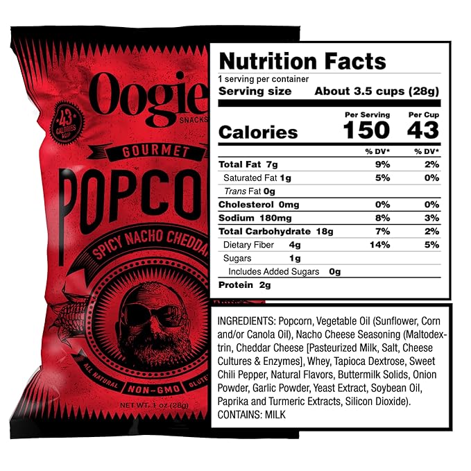 Oogie's Gourmet Popcorn| 16 Pack | Variety Flavor Pack | Gluten Free Popcorn Snacks | 1oz