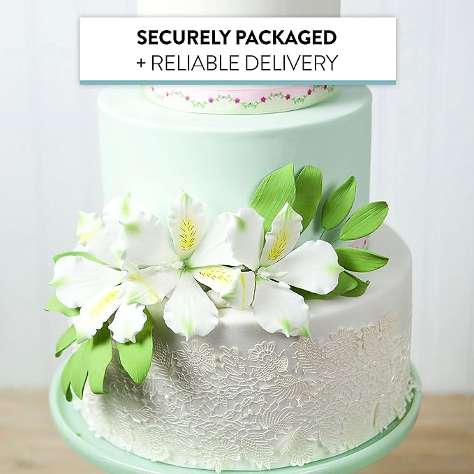 Global Sugar Art Alstroemeria Sugar Cake Flowers White with Green, 3 Count by Chef Alan Tetreault