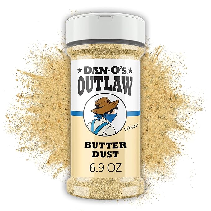 Dan-O's Outlaws Butter Dust Seasoning, 6.9 oz Bottle, Buttery All Purpose Seasoning for Chicken